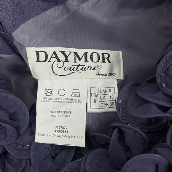 Daymor Floral Applique Off the Shoulder Evening Gown Purple Size 8 - Picture 13 of 15